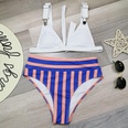 Bikini buckle stripe high waist split bikini swimwear sexy new swimsuitpicture17
