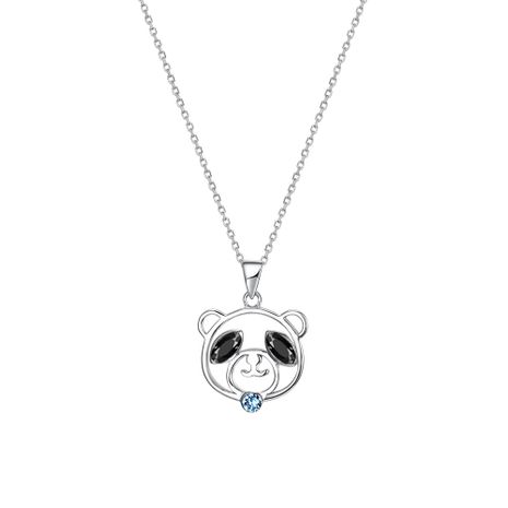 S925 Sterling Silver Cute Bear Pendant Necklace NHKL203810's discount tags