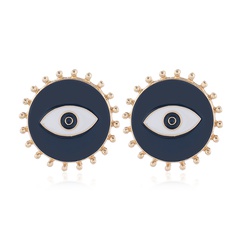 Yi wu jewelry new fashion metal contrast color demon eyes exaggerated earrings wholesale