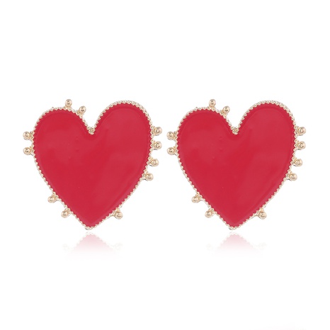 Yi wu jewelry new fashion metal contrast color love earrings wholesale's discount tags