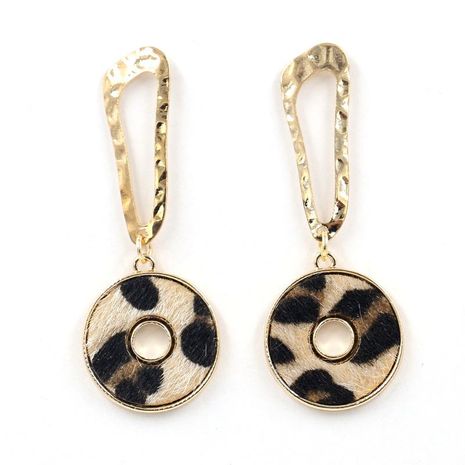 Fashion Leopard New Gold Patch Leather Pop Earrings Female Alloy Stud Earrings's discount tags