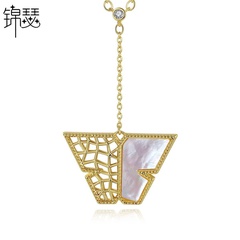 Korean simple temperament hollow personality wild copper inlaid zirconium ladies necklace gift necklace