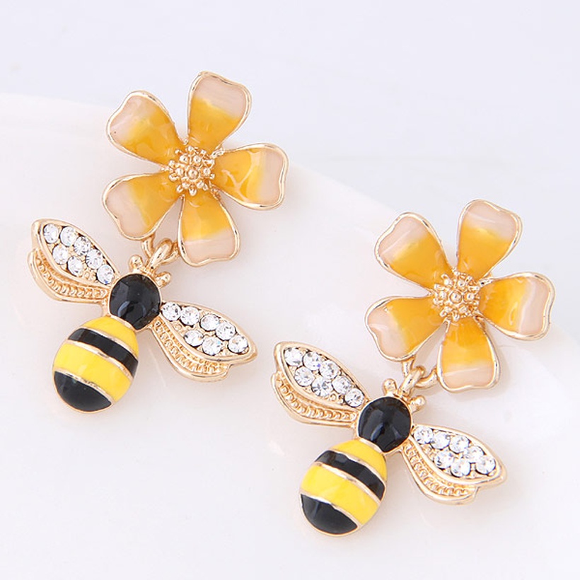 Bijoux Fantaisie Boucles Doreilles | Fashion Sweet Ol Flower Bee Ear Studs En Gros Nhsc199640 - QQ14500