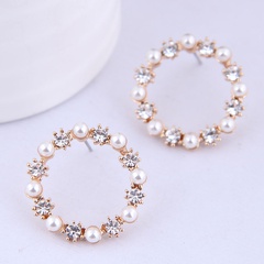Boutique coréenne mode douce perle sauvage Flash diamant boucles d'oreilles simples NHSC199639