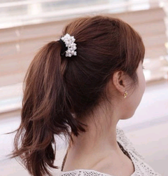 Korean fashion sweet wild ball bud pearl hair rope elastic hair accessories hair rope