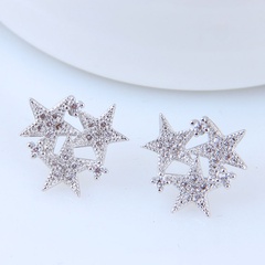 Korean Fashion Sweet Inlaid Zircon Meteor Stud Earrings Wholesale