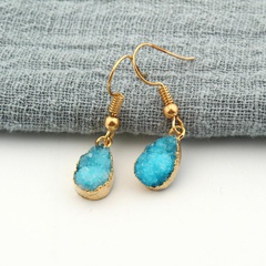 Jewelry Petite Water Drops Natural Stone Ear Studs Crystal Buds Earrings Spar Earrings Druzy