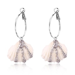 New fashion simple natural shell earrings silver powder shell earrings earrings wholesale
