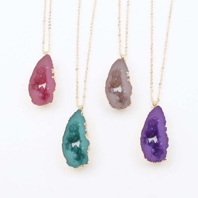 Jewelry hollow resin necklace new exaggerated imitation natural stone pendant necklace