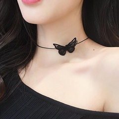Butterfly cotton choker neck chain collar short butterfly necklace clavicle chain jewelry