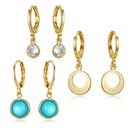 New Fashion Zircon Earrings Round Crystal Earrings Mini Retro Zircon Ring Earringspicture12