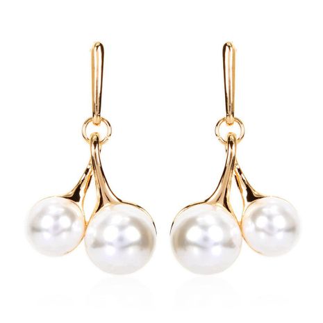 Explosion-like pearl cherry earrings Korean pearl pendant's discount tags