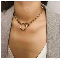 New fashion double ring pendant pure alloy series necklace wholesale