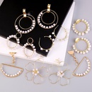 New Geometric Round Handmade Pearl Earrings Korean Hoop Jewelrypicture13