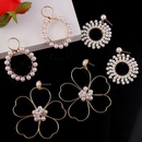 New Geometric Round Handmade Pearl Earrings Korean Hoop Jewelrypicture15