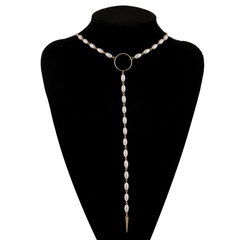 Cadena de clavícula colgante de collar de perlas de nueva moda coreana para mujeres al por mayor