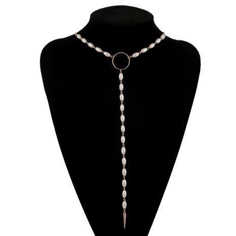 Korean new fashion pearl necklace pendant clavicle chain for women wholesale's discount tags