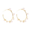New Geometric Round Handmade Pearl Earrings Korean Hoop Jewelrypicture18