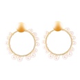 New Geometric Round Handmade Pearl Earrings Korean Hoop Jewelrypicture23