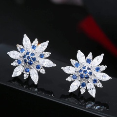 Yi wu jewelry Korean fashion sweet OL simple bright sun flower zircon earrings wholesale