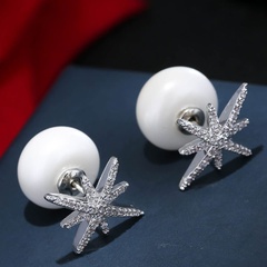 Yi wu jewelry copper sun flower pearl earrings earrings wholesale