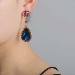 New fashion crystal glass diamond long drop earrings for women