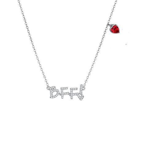 S925 Sterling Silver Letter 'BFF Necklace NHKL205333's discount tags