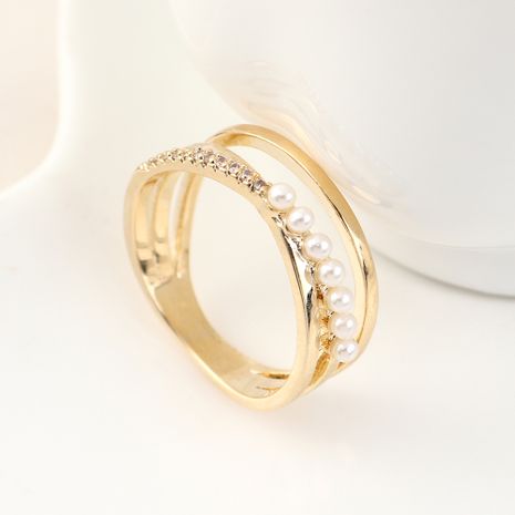 New fashion zircon pearl ring wholesale NHPS205278's discount tags