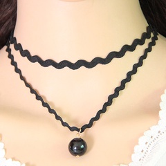 Fashion simple double bead necklace ladies wholesale necklace