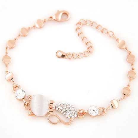Mode coréenne Sweet Flash Diamond Cute Kitty Lady Bracelet en gros NHSC205701's discount tags