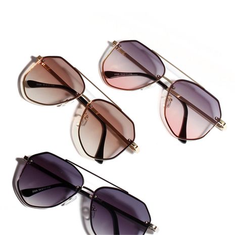 Color Sunglasses Retro Metal Trend Glasses Korean Big Frame Sunglasses's discount tags