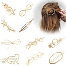 Wholesale New Fashion Simple Hollow Pentagram Star Moon Geometry Hair Clip Metal Cheap Side Clip Wholesalepicture7