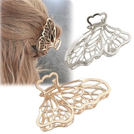 Korean simple large metal butterfly hairpin female new fashion adult hair clip headwear wholesale's discount tags