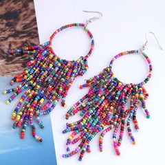 Yiwu jewelry wholesale bohemian style beaded tassel earrings