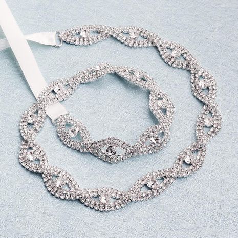 Bridal Jewelry Luxury Diamond Cross Knitted Belt Beautiful Hollow Waist Chain Wholesale's discount tags