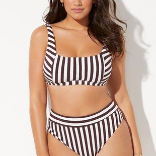 plus size striped swimsuit