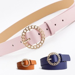 New personality round buckle belt women fashion casual decoration jeans dress ladies belt