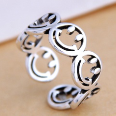 Fashion jewelry Fashion Retro Smiley Hollow Open Ring Simple Ring Wholesale