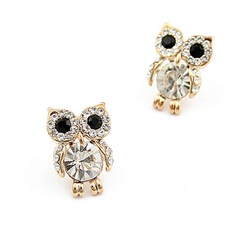 Boutique Korean Flash Diamond Sweet Owl Earrings Fahsion jewelry Wholesale