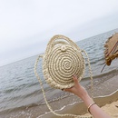 New Straw Bag Small Round Bag Summer Beach Woven Shoulder Handbag Simple Messenger Bagpicture35