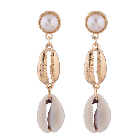 Fashion jewelry fashion metal simple wild seashell earrings wholesale's discount tags