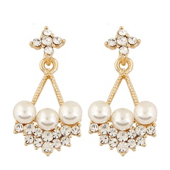 Fashion jewelry Korean fashion sweet OL flash diamond simple earrings