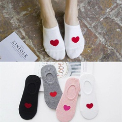 Women's cotton socks wholesale spring and summer new love female boat socks silicone anti-shedding shallow socks