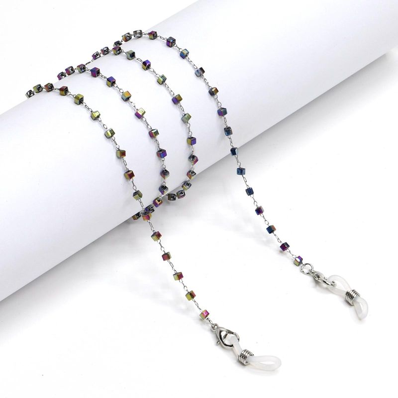 Multicolored crystal stainless steel chain sunglasses chain color retention antiskid hanging chain glasses chain