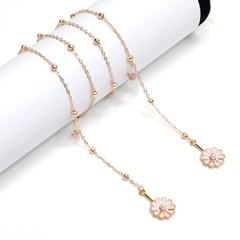 New fashion simple golden pink daisy color retention bead metal chain glasses chain