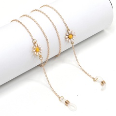 New fashion simple metal glasses rope golden color retention small daisy glasses chain