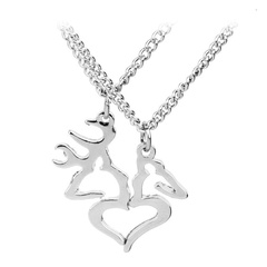 New fashion antlers necklace Valentine's Day Christmas gift elk love stitching couple necklace clavicle chain