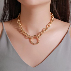 New fashion creative simple circle neck chain choker exaggerated punk metal necklace clavicle chain