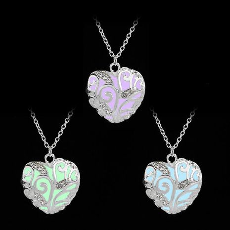 New fashion necklace creative warm gift luminous hollow diamond love necklace's discount tags