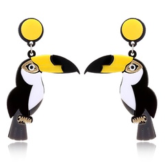 Korean new fashion exaggerated earrings punk hip-hop acrylic parrot woodpecker earrings yiwu nihaojewelry wholesale